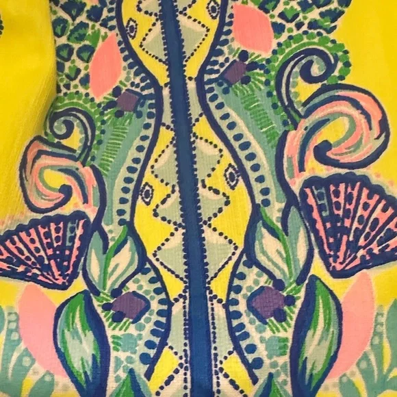 Lilly Pulitzer Yellow Floral-Striped Spaghetti Strap Mini Dress - Picture 4 of 4